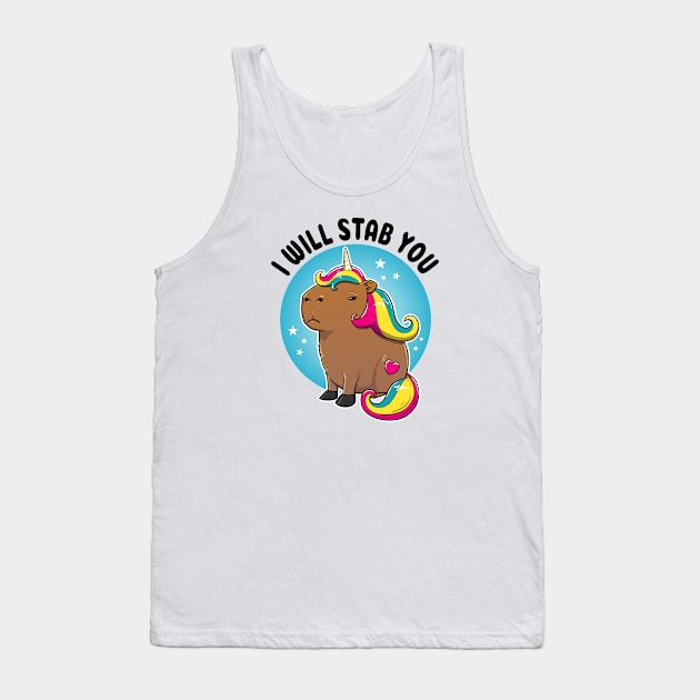 I will stab you Capybara Unicorn Tank Top by capydays